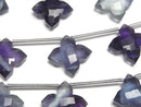 [Video] Multicolor Fluorite AAA- Faceted Square 15x15mm 1strand beads (5pcs)