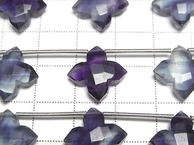[Video] Multicolor Fluorite AAA- Faceted Square 15x15mm 1strand beads (5pcs)