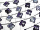 [Video] Multicolor Fluorite AAA- Faceted Square 15x15mm 1strand beads (5pcs)