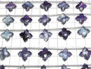[Video] Multicolor Fluorite AAA- Faceted Square 15x15mm 1strand beads (5pcs)