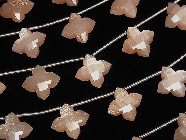 [Video] High Quality Orange Moonstone AAA- Deformed Faceted Square 15x15mm 1 Strand (5pcs)