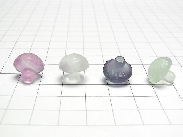 [Video] Multicolor Fluorite AAA- Mushroom Motif 13x14mm [Undrilled] 5pcs