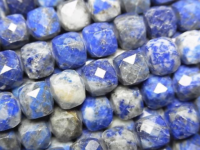 [Video] High Quality! Lapislazuli AA Cube Shape 7x7x7mm half or 1strand beads (aprx.15inch/36cm)