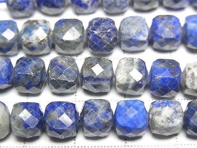 [Video] High Quality! Lapislazuli AA Cube Shape 7x7x7mm half or 1strand beads (aprx.15inch/36cm)