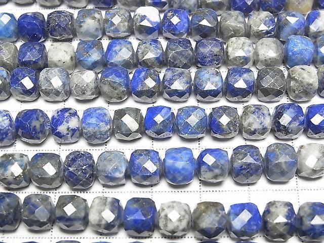 [Video] High Quality! Lapislazuli AA Cube Shape 7x7x7mm half or 1strand beads (aprx.15inch/36cm)