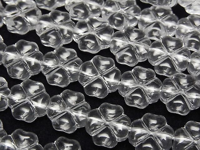 [Video] Crystal (Smelted Quartz) AAA Clover 10x10mm 1strand beads (approx. 15 inches/36 cm)