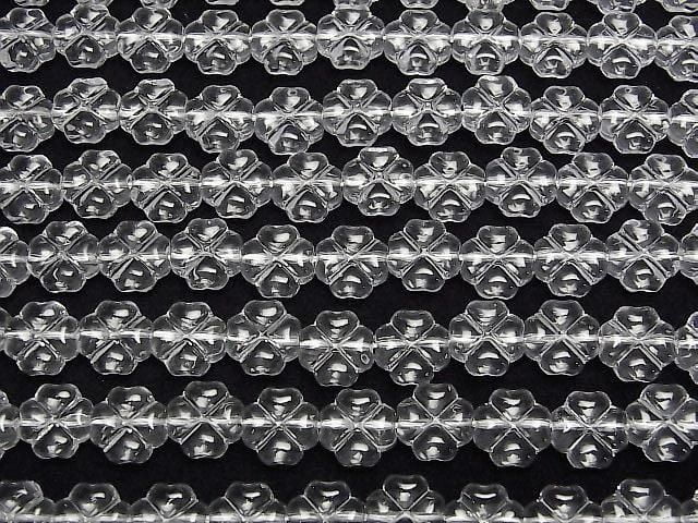 [Video] Crystal (Smelted Quartz) AAA Clover 10x10mm 1strand beads (approx. 15 inches/36 cm)