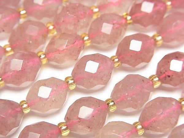 [Video] High Quality! Pink Epidote AA+ Faceted Rice 10x8x8mm half or 1 strand beads (aprx. 14 inches/34 cm)