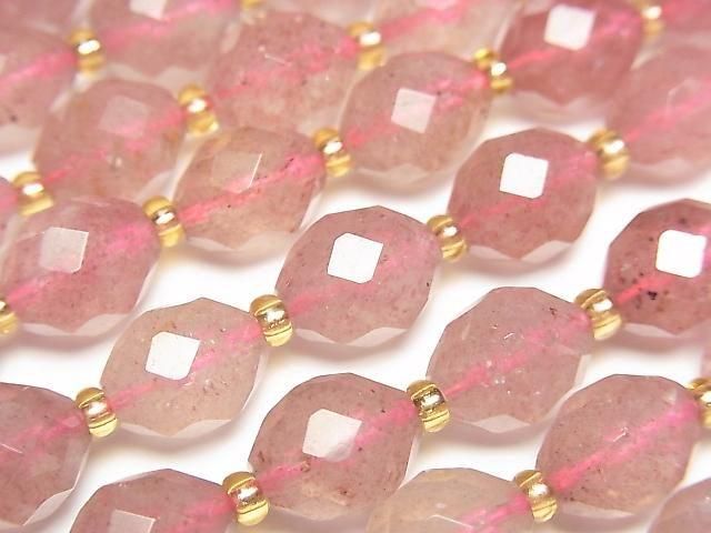 [Video] High Quality! Pink Epidote AA+ Faceted Rice 10x8x8mm half or 1 strand beads (aprx. 14 inches/34 cm)