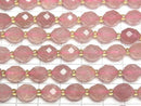 [Video] High Quality! Pink Epidote AA+ Faceted Rice 10x8x8mm half or 1 strand beads (aprx. 14 inches/34 cm)