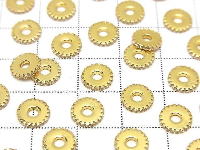 Silver925 Rondelle 6mm,8mm(with CZ) 18KGP 2pcs