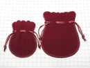 Round Drawstring Bag (Velvet) Red [S][M] 1pc