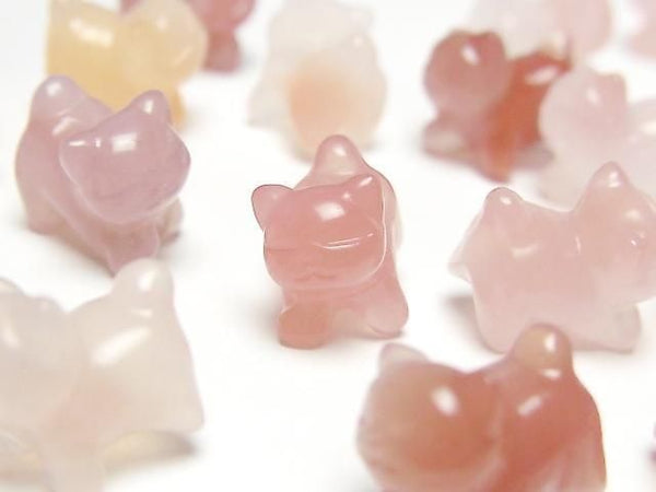 [Video] Pink Agate Cat Motif 12x9mm [Undrilled] 3pcs