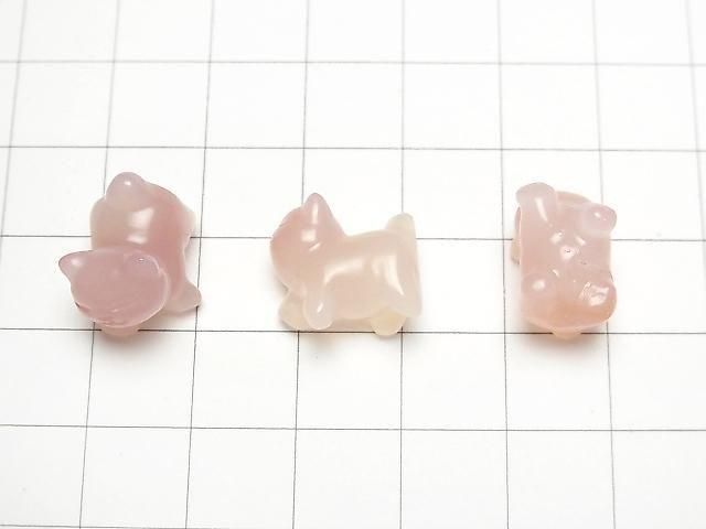 [Video] Pink Agate Cat Motif 12x9mm [Undrilled] 3pcs