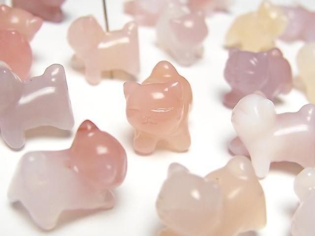 [Video] Pink Agate Cat Motif 12x9mm [Drilled Hole] 3pcs