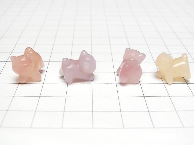 [Video] Pink Agate Cat Motif 12x9mm [Drilled Hole] 3pcs