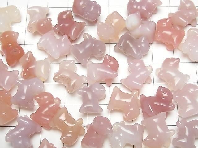 [Video] Pink Agate Cat Motif 12x9mm [Drilled Hole] 3pcs