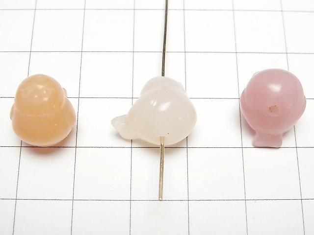 [Video] Pink Agate Bird Motif 13x12mm [Drilled Hole] 3pcs