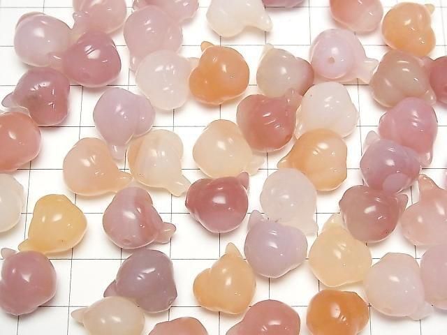 [Video] Pink Agate Bird Motif 13x12mm [Drilled Hole] 3pcs