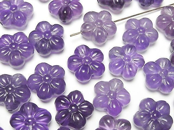 [Video] Amethyst AA++ Flower Motif 13.5mm [Drilled Hole] 2pcs