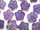 [Video] Amethyst AA++ Flower Motif 13.5mm [Drilled Hole] 2pcs