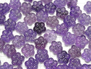 [Video] Amethyst AA++ Flower Motif 13.5mm [Drilled Hole] 2pcs