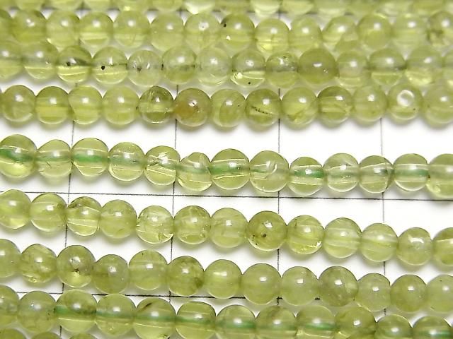 [Video] Peridot AA Round 3.5mm-4.5mm 1strand beads (aprx. 15 inches/38 cm)