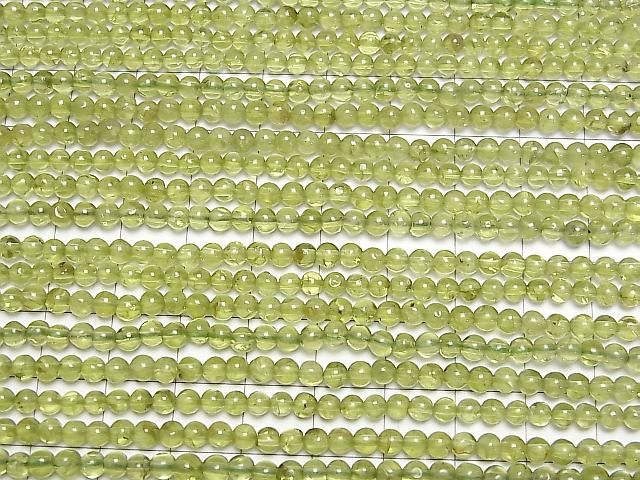 [Video] Peridot AA Round 3.5mm-4.5mm 1strand beads (aprx. 15 inches/38 cm)
