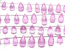 [Video] High Quality Pink Topaz AAA- Drop Faceted Briolette Half or 1 Strand (20pcs)