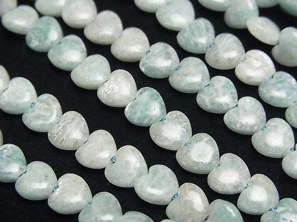 [Video] Amazonite AA Vertical Hole Heart 6x6mm 1strand beads (aprx. 14 inches/35 cm)