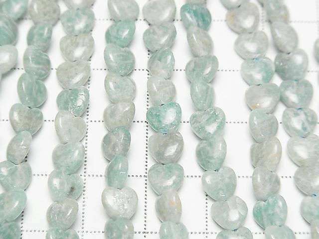 [Video] Amazonite AA Vertical Hole Heart 6x6mm 1strand beads (aprx. 14 inches/35 cm)