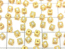 Silver925 Cube 3x3x3mm(with CZ) 18KGP 2pcs