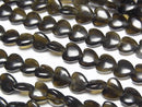 [Video] Golden Obsidian AAA- Vertical Hole Heart 6x6mm 1strand beads (aprx. 15 inches/36 cm)