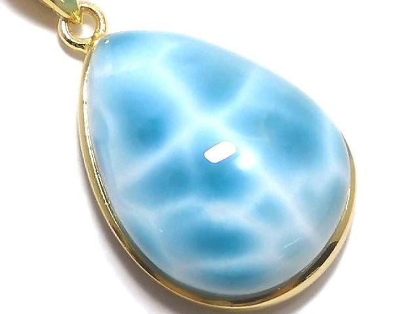 [Video][One of a kind] Larimar Pectolite AAA Pendant 18KGP NO.36