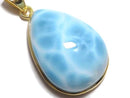 [Video][One of a kind] Larimar Pectolite AAA Pendant 18KGP NO.37