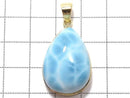 [Video][One of a kind] Larimar Pectolite AAA Pendant 18KGP NO.37