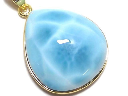 [Video][One of a kind] Larimar Pectolite AAA Pendant 18KGP NO.38