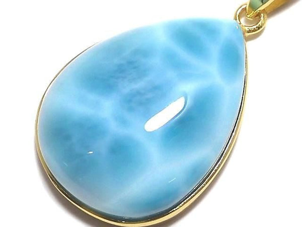 [Video][One of a kind] Larimar Pectolite AAA Pendant 18KGP NO.40