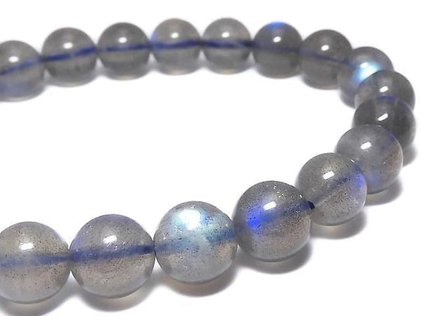 [Video][One of a kind] High Quality Blue Labradorite AAA Round 8mm Bracelet NO.101