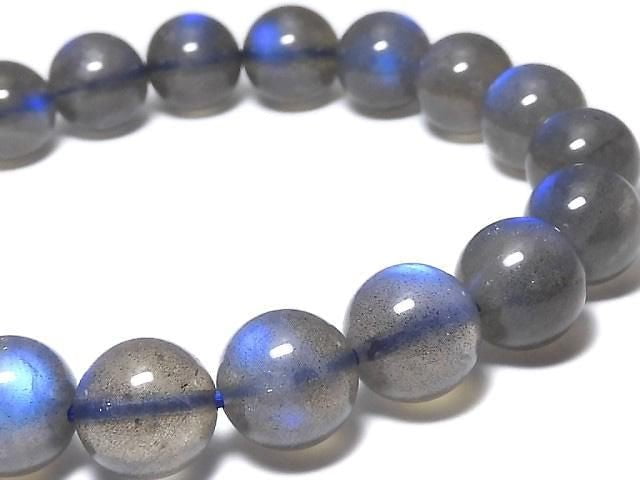 [Video][One of a kind] High Quality Blue Labradorite AAA Round 10mm Bracelet NO.105