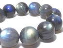[Video][One of a kind] Labradorite AAA- Round 17.5mm Bracelet NO.112