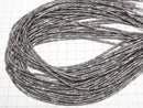 [Video] Gray Jasper Tube 4x2x2mm 1strand beads (aprx. 15 inches/36 cm)