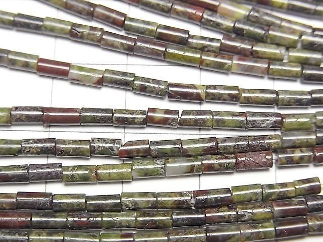 [Video] Dragon Blood Jasper Tube 4x2x2mm 1strand beads (aprx. 15 inches/36 cm)