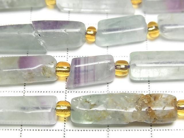 [Video] Multicolor Fluorite AA Faceted Tube 1strand beads (aprx. 14 inches/34 cm)
