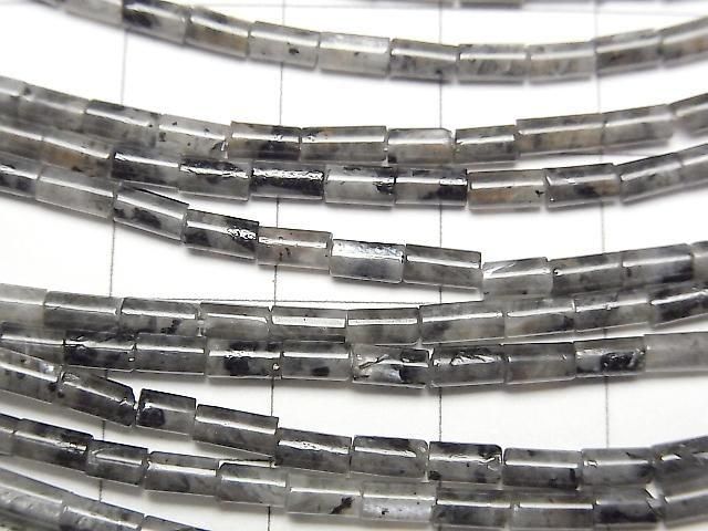 [Video] Larvikite Tube 4x2x2mm 1strand beads (aprx. 15 inches/36 cm)