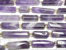 [Video] Mix Amethyst Faceted Tube 1 strand beads (aprx. 14 inch/34 cm)