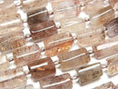 [Video]Copper Rutilated Quartz AA Faceted Tube 1strand beads (aprx.14inch/34cm)