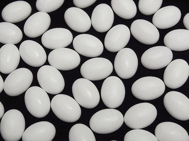 [Video] Frost White Onyx AAA Oval Cabochon 14x10mm 3pcs