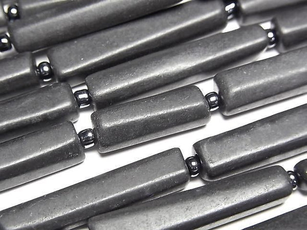 [Video] Shungite AAA Faceted Tube 1 strand beads (aprx. 14 inches/34 cm)