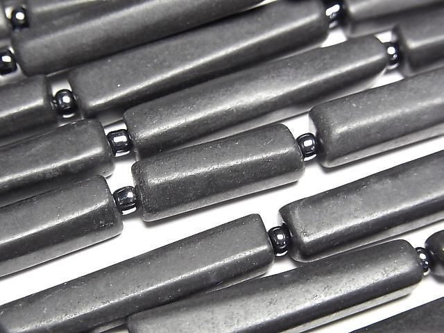 [Video] Shungite AAA Faceted Tube 1 strand beads (aprx. 14 inches/34 cm)